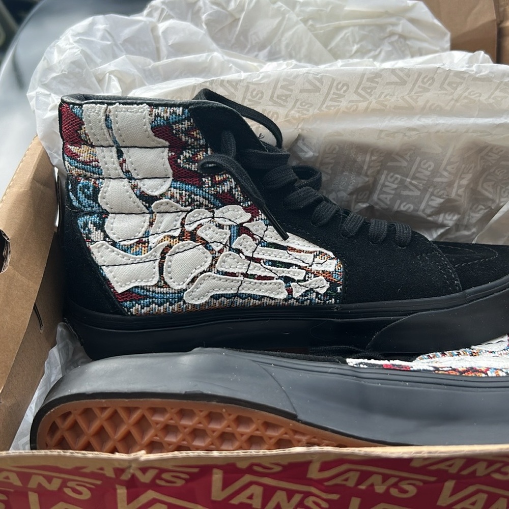 Vans Sk8-Hi Hazy Bones Black and White Shoes